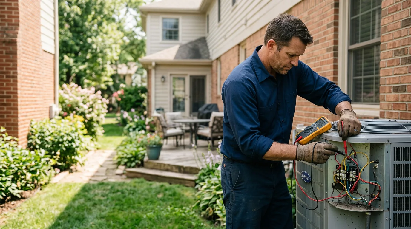 HVAC technician working near Johnston City, IL